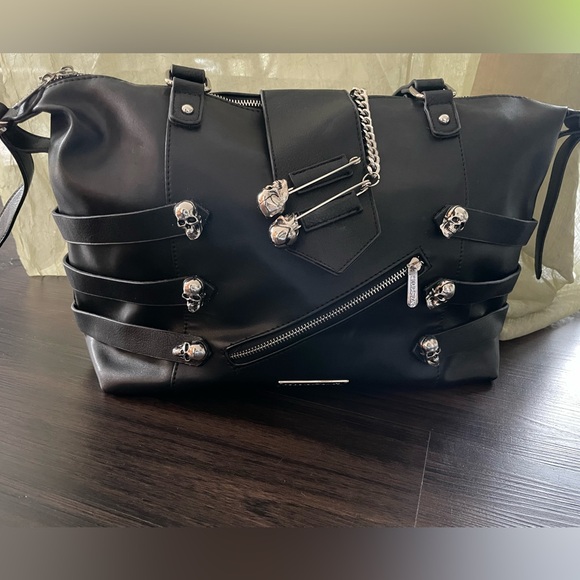 Rare Killstar Mace Tote Shoulder Bag Vegan Leather Skull Goth - Picture 3 of 13